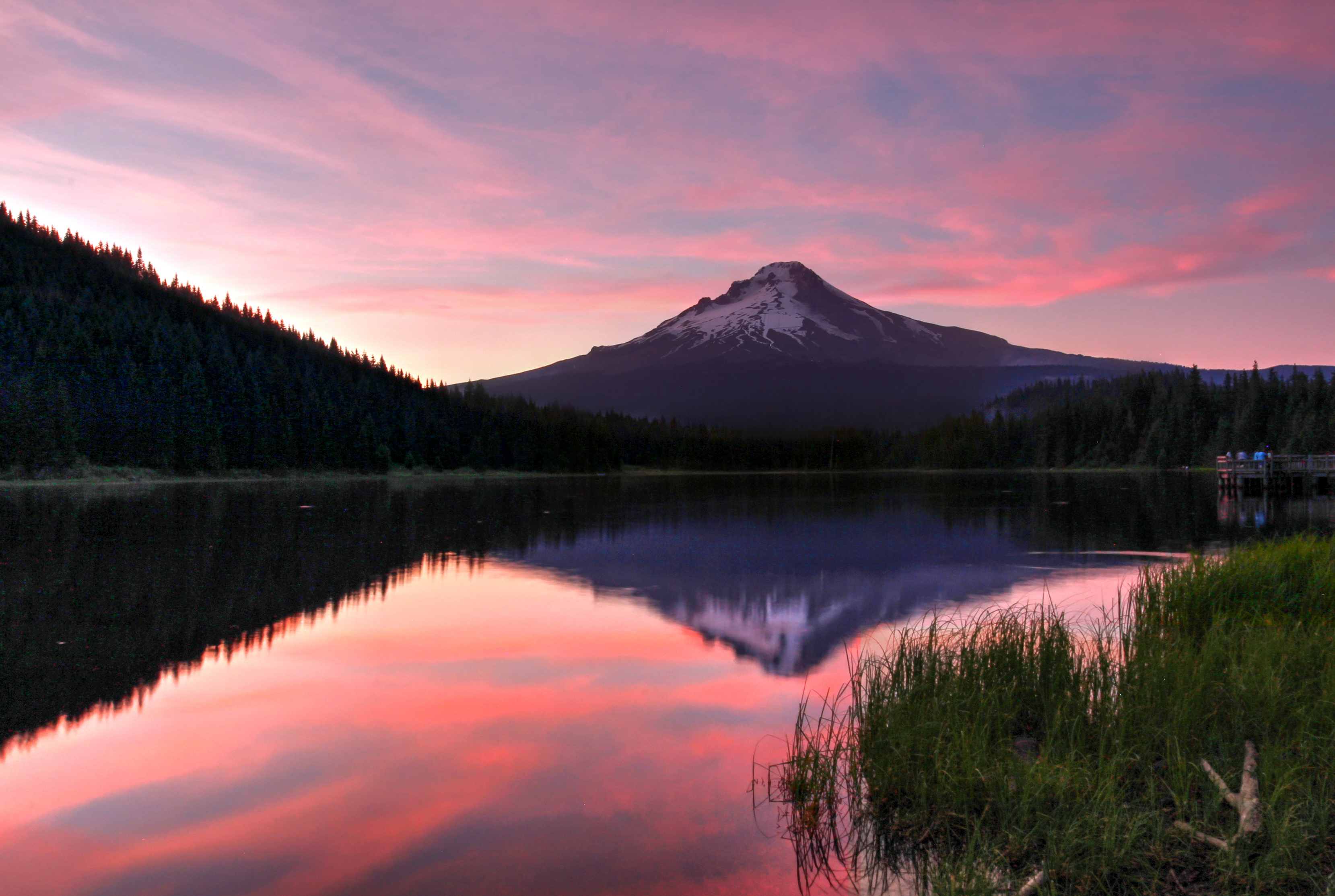 Photo of a mountain at sunset.